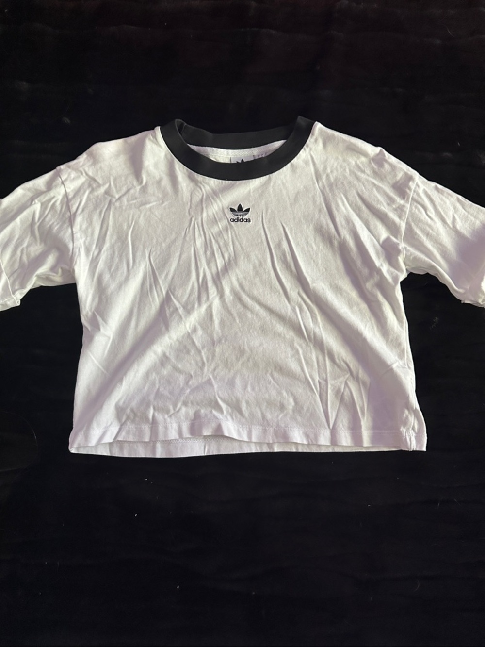 adidas White Tee with Black Ringer Neckline